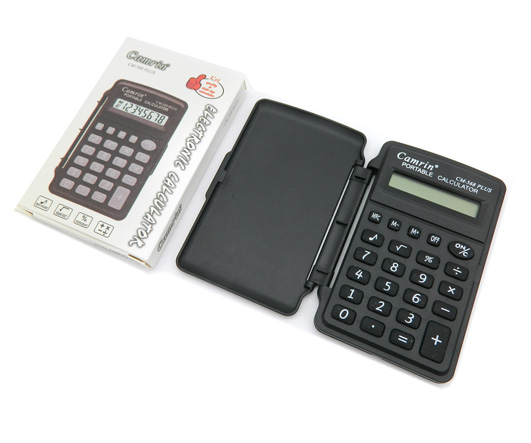 Калькулятор  карман.  8разр с крышкой Camrin черный  CM-568