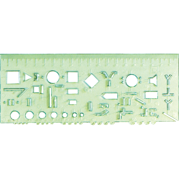 Линейка Радиотехническая 20см Air прозрачная с трафаретом