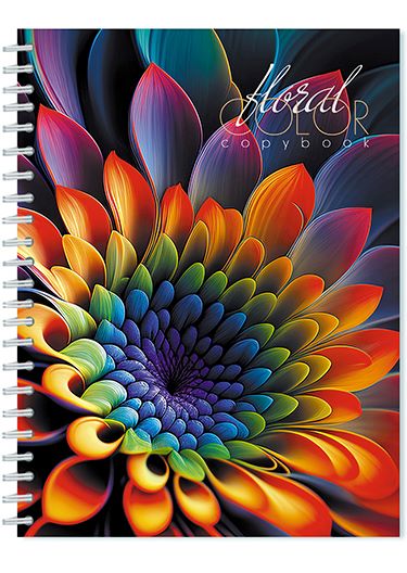 Тетрадь гребень  48л Золотой цветок, блестки