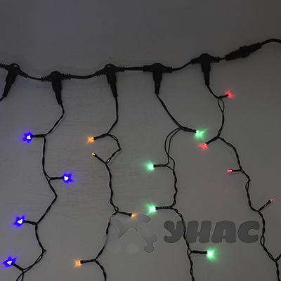 яЭл.Штора ул. 2,0х1,5м 300 LED Мульти черн.провод