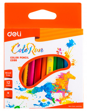 Карандаши .Пластиковые ColoRun 12цв. трехгр. укорочен. АКЦИЯ