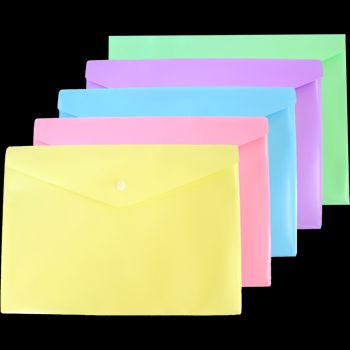 Папка-конверт кнопка А4 Pastel 5цветов