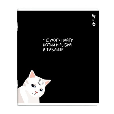 Тетрадь темат. 48л Коты мемы Химия
