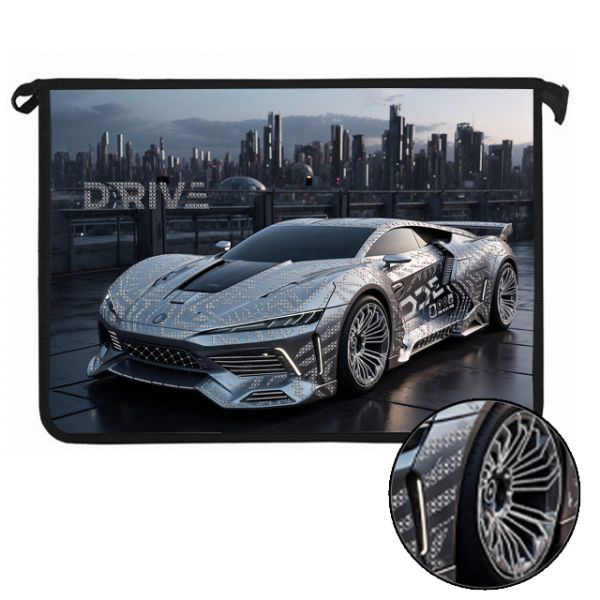Папка д/тетр А4 на молнии  Silver auto, фольга