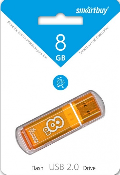 Флэшка  8Gb Glossy оранжевая