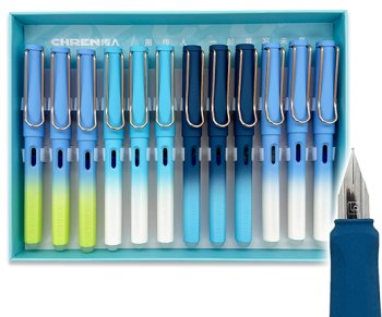 Ручка перьевая Пиши-стирай 0,5мм, синяя, корус градиент