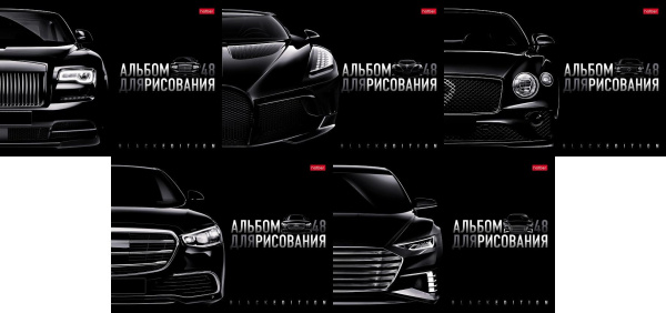 Альбом 48л Black Edition, пластик. обложка