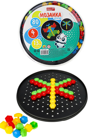 Игра развивающая Мозаика круглая 80шт