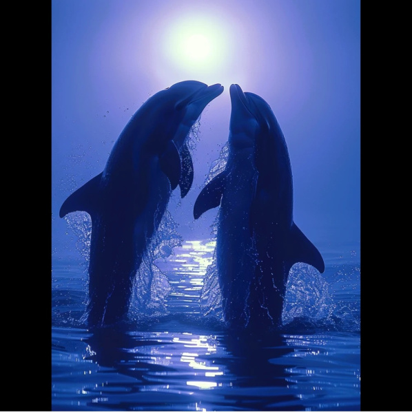 Алмазная мозаика 40*50см Два дельфина