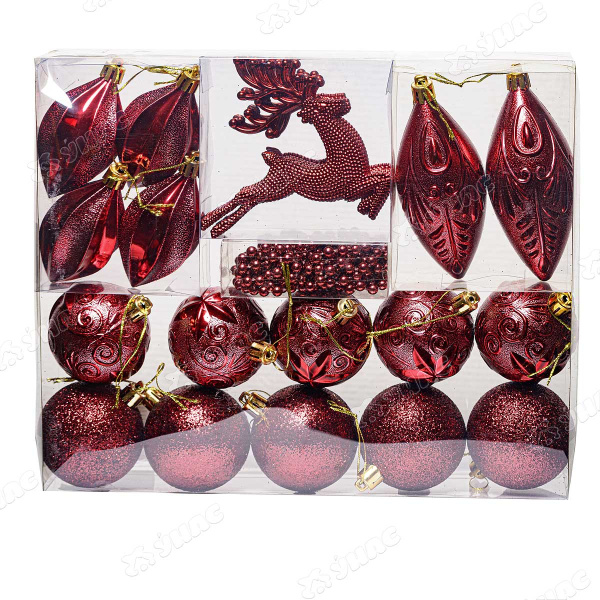 яЁлочные украшения 23шт 6см Гранат, Шампань