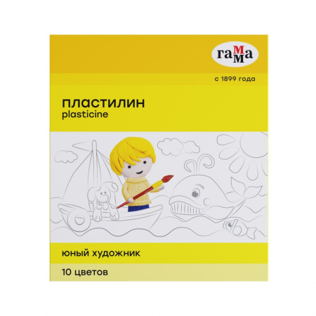 Пластилин Юный художник 10цв. +стеки