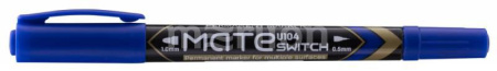 Маркер  двухсторонний синий перманентный Mate 0,5-1мм