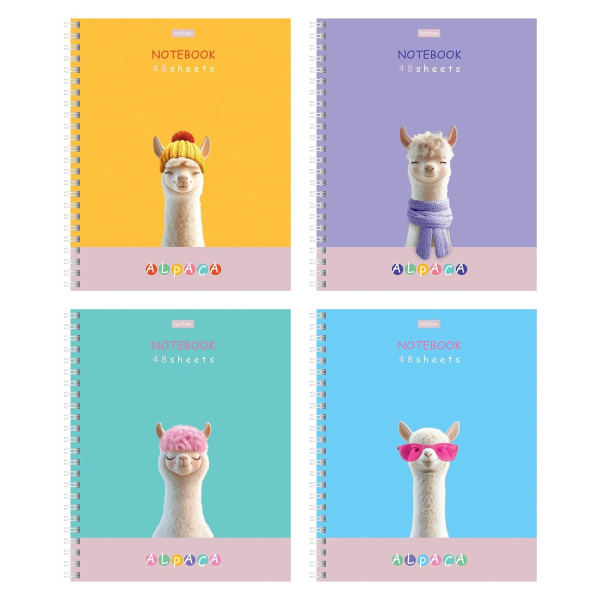 Тетрадь гребень  48л Alpaca, софт-тач