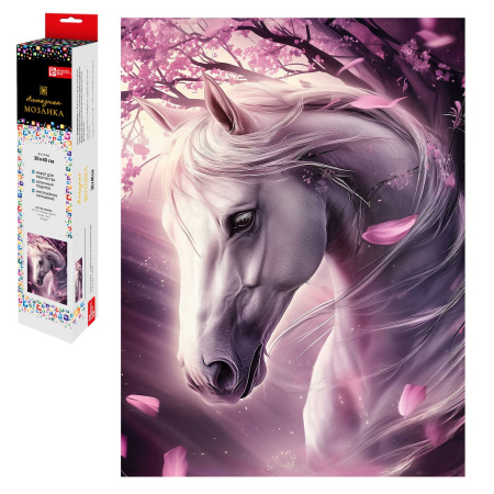 Алмазная мозаика б/подр. 30*40см Лошадь и сакура