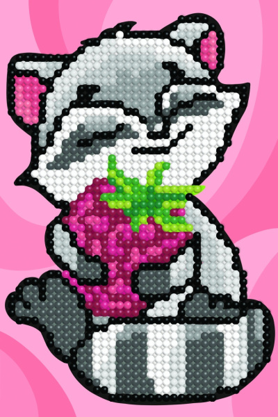 Алмазная мозаика на картоне 10*15см Моя малинка