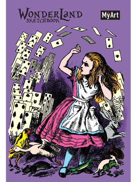 Скетчбук А5 7БЦ  64л "Wonderland sketchbook" АЛИСА 120г/м