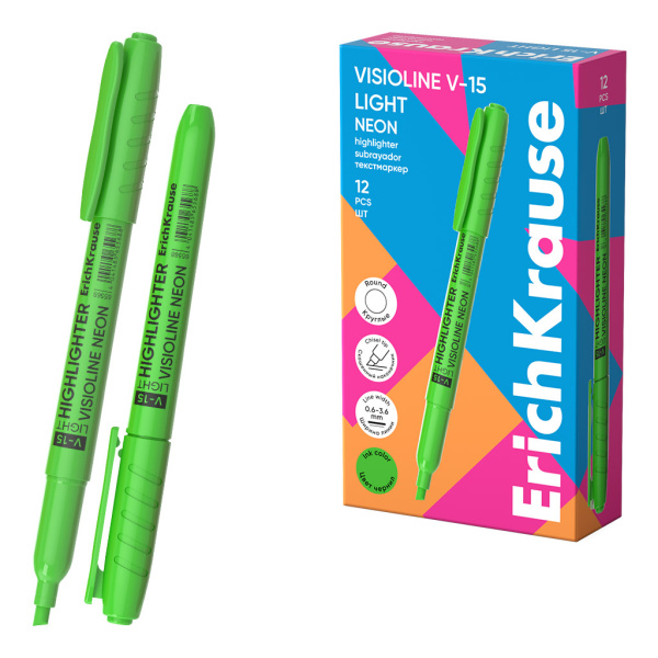 Маркер  текст зелёный Visioline V-15 Light Neon