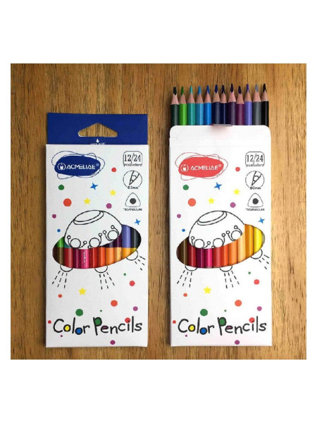 Карандаши .Двухсторонние 24цв.12шт. Acmeliae трехранные