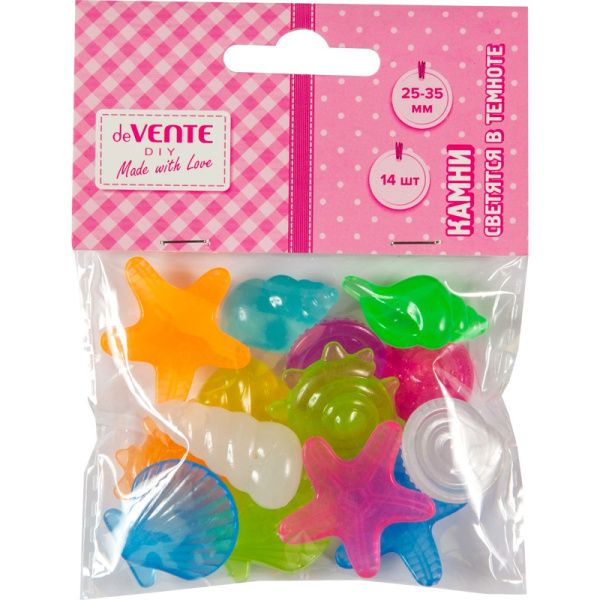 Камни Diy. Морская коллекция 25-35мм 30г, свет. в темноте