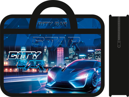 Папка с ручками А4 пластик City car