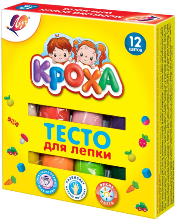 Тесто для лепки 12цв 420гр АКЦИЯ