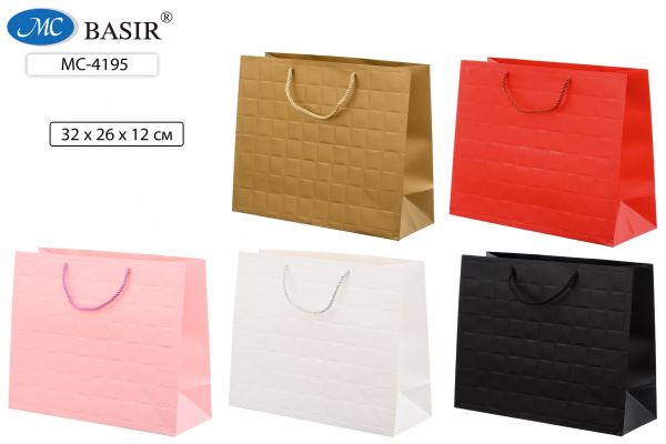 Пакет подарочный 26*32 тиснение квадрат