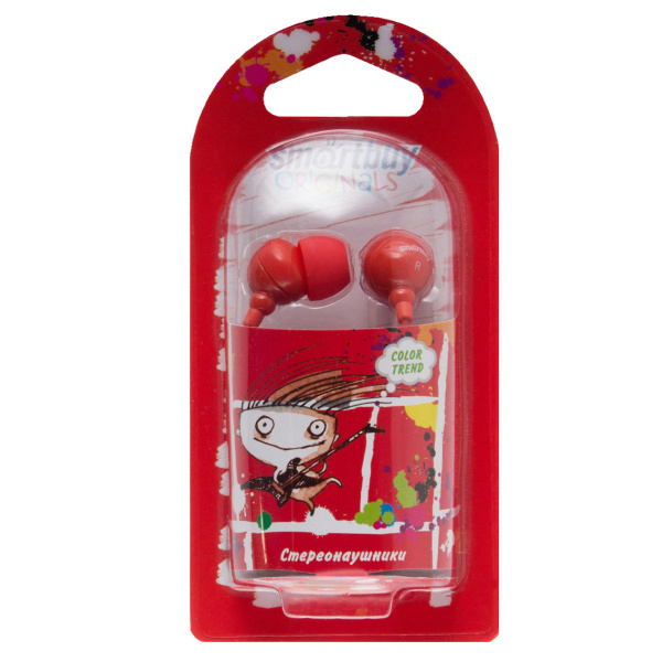 Наушники Color Trend 3300  красный  1,2м