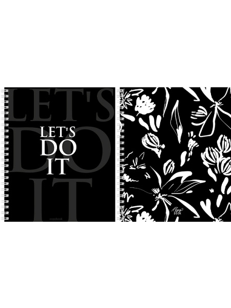 Тетрадь гребень  48л В чёрно-белом стиле