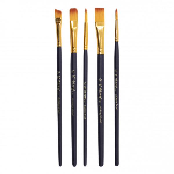 Кисти н-р нейлон  5 шт, плоские (6.10.12) и круглые (2,4)