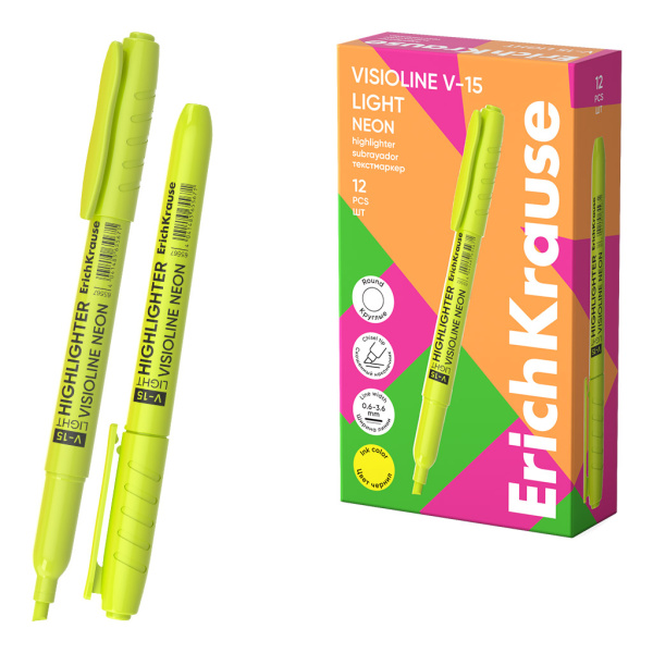 Маркер  текст желтый Visioline V-15 Light Neon