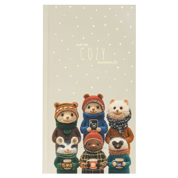 Кн.записная 110*206мм 7Бц Вязаные звери, фольга, 80л