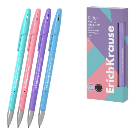 Ручка гель R-301 ЕК Gel Stick Pastel черная 0,5мм