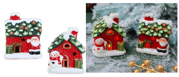 яСувенир керамика Домик 8,8*7*10,2см с LED подсветкой