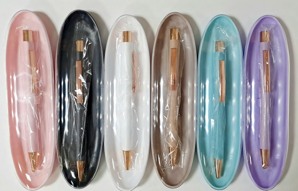 Ручка в футляре шарик авт Dian P 0,7мм, синяя, метал.корп