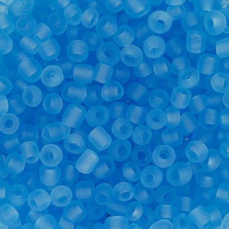 Бисер голубой 3мм 10гр круглый матовый прозрачный