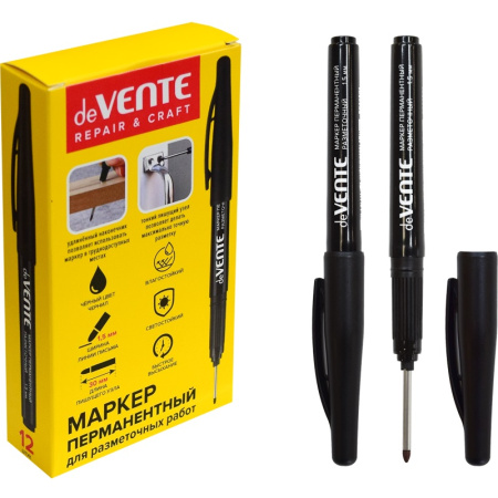 Маркер разметочный Черный с длинным пером 30мм