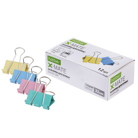 Зажим д/бумаг цветной 32мм X-Mate