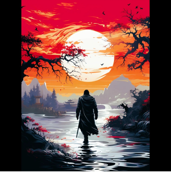 Алмазная мозаика 40*50см Самурай