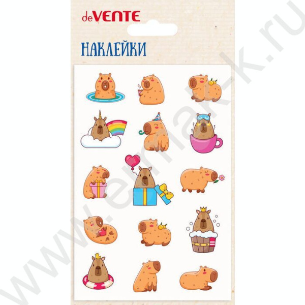 Наклейки А5 Капибара, объёмные многоразовые