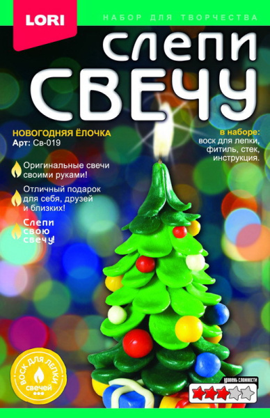 Набор д/творчества Лепим свечи "Новогодняя елочка"