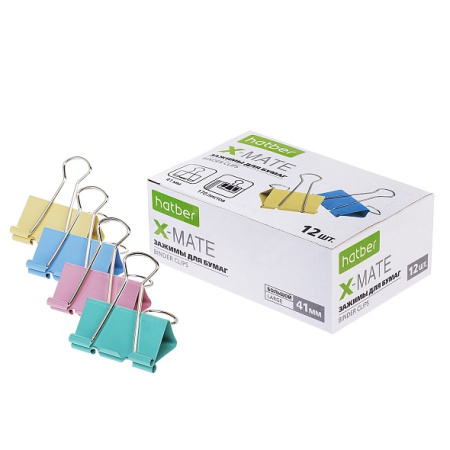 Зажим д/бумаг цветной 41мм X-Mate