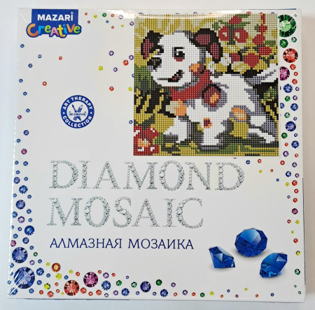 Алмазная мозаика 20*20см Щенок в саду