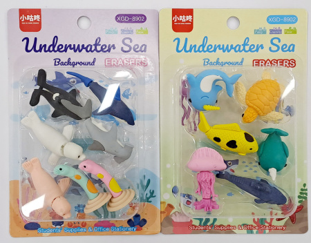 Ластик фигурный Underwater Sea набор 7шт АКЦИЯ