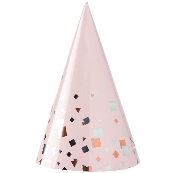 Колпак Праздничный Конфетти Party розовый ,  6шт