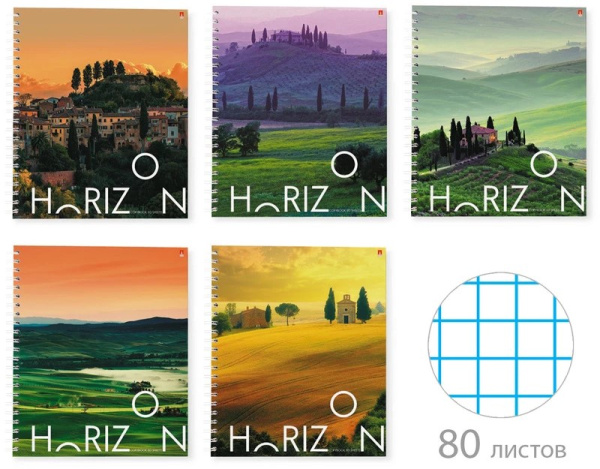 Тетрадь гребень  80л Горизонт