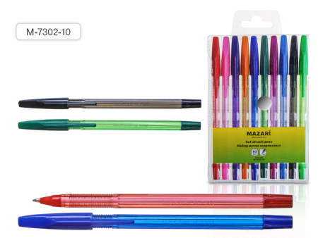 Набор шариковых ручек.10цв. Stylus 0,7мм