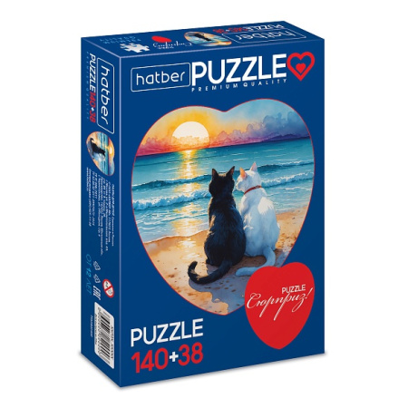 Пазлы "2в1" Два сердца-Коты и море  140 и 38 эл