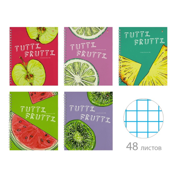 Тетрадь гребень  48л Fresh&Fruity (5 видов)