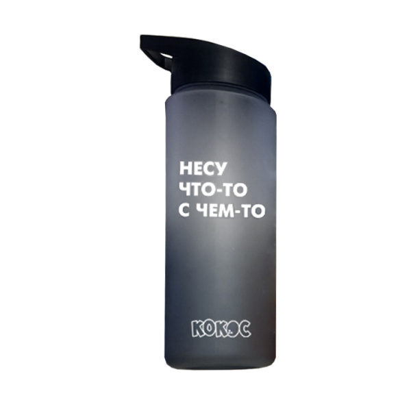Бутылка для воды пластик 600мл Несу что-то чёрный
