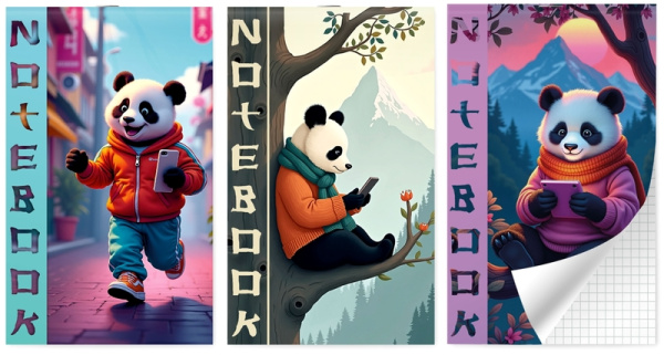 Блокнот А6  30л День панды